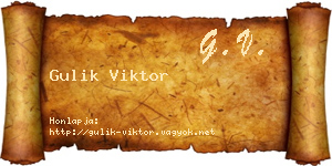Gulik Viktor névjegykártya